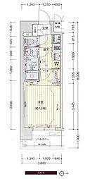 プレサンスTHEKYOTO華苑 1Kの間取図画像