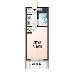 EPO北野レジデンス 1Kの間取図画像
