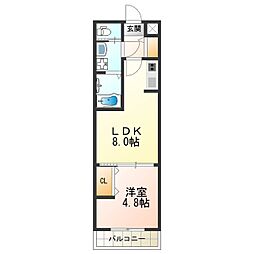 アッシュメゾン加美正覚寺6 1LDKの間取図画像