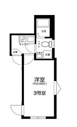 レジデンス青井 3階1Kの間取り