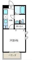 東急大井町線 荏原町駅 徒歩5分の賃貸マンション 4階1Kの間取り