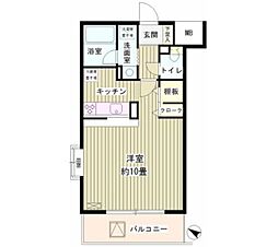 クリア・パル上用賀 1Kの間取図画像