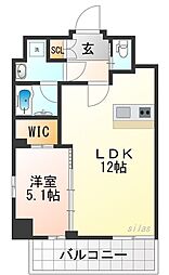 JR東海道・山陽本線 甲子園口駅 徒歩14分の賃貸マンション 3階1LDKの間取り