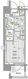 ガーラ・グランディ五反田 4階1Kの間取り