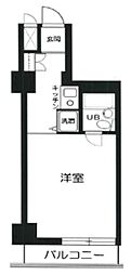 ライオンズマンション新富町第2 ワンルームの間取図画像