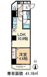 Premium Stage NAO 4階1LDKの間取り