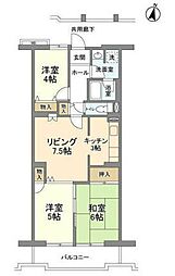 コーポレート中央林間1号棟 3LDKの間取図画像