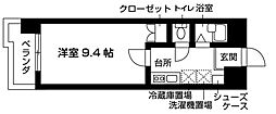 カルチェ千歳烏山 1Kの間取図画像