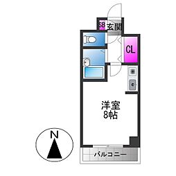 ハイグレース長田 1Kの間取図画像