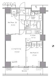 パークアクシス豊洲 2LDKの間取図画像