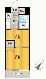 ダイアパレス新板橋 2Kの間取図画像