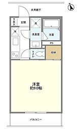ペリドットMIKI 1Kの間取図画像