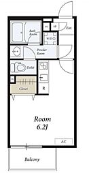 リブリ・グランディス 3階ワンルームの間取り