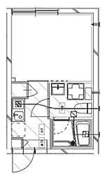 プティレスト中板橋 5階1Kの間取り