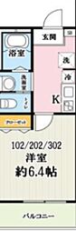 エスポワール・K南越谷 1Kの間取図画像
