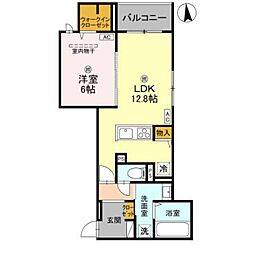 京阪本線 西三荘駅 徒歩6分の賃貸アパート 3階1LDKの間取り