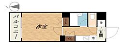ルーブル早稲田弐番館 1階1Kの間取り