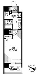 プレール・ドゥーク東京ベイ2 1Kの間取図画像