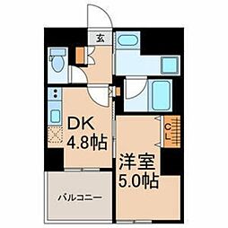 マイホーム幕張 6階1DKの間取り