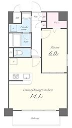 ウェルスコート錦糸町 1LDKの間取図画像