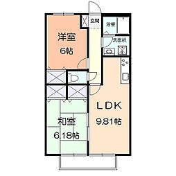 上の台エクセル 101 1階2LDKの間取り