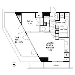 MFPRコート目黒南 7階1LDKの間取り