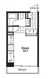 ソル・サリエンテ 1階ワンルームの間取り