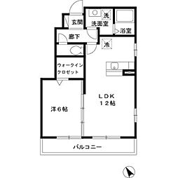 エスポワール 1階1LDKの間取り