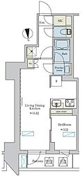 ブリリアイスト浅草 1LDKの間取図画像