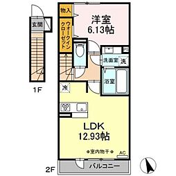 プリムローズすずかけ 1LDKの間取図画像