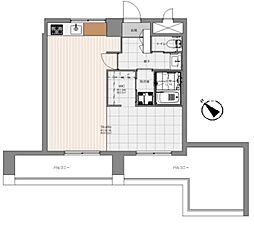 パス駒込 4階ワンルームの間取り