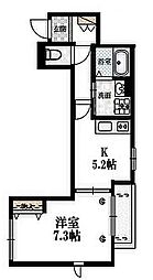 メゾン・オリザ 1階1Kの間取り