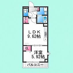 アスティ 1LDKの間取図画像