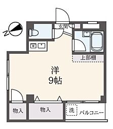 第5ユービコーポ 1階ワンルームの間取り