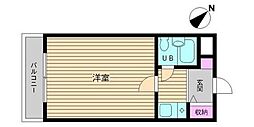 パークハイム 1Kの間取図画像