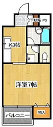 小田急多摩線 小田急永山駅 徒歩24分の賃貸マンション 2階1Kの間取り