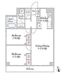 ヴァンテ・アン神楽坂 3階2LDKの間取り