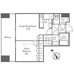 麻布台ヒルズ　レジデンスＢ 6階1LDKの間取り