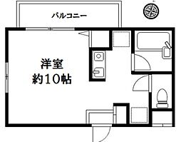 ロイヤル・クレスト 1階ワンルームの間取り