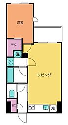 シュロス初台 1LDKの間取図画像