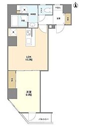 シェフルール新御徒町1 1LDKの間取図画像
