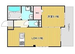 グランツ鳴尾 1LDKの間取図画像