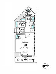 市谷仲之町ViewApartment 1Kの間取図画像