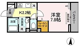 メゾンエルブランシュ 1Kの間取図画像