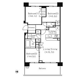 パークアクシス大船 6階3LDKの間取り