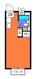 サンライズSATOH1 2階1Kの間取り