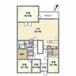 グリーンヴィレッジ宇津木台 1階4LDKの間取り