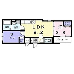 南海線 高石駅 徒歩11分の賃貸アパート 3階1LDKの間取り