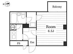 JR中央線 高円寺駅 徒歩4分の賃貸マンション 5階1Kの間取り