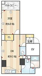 F-stage中野 1LDKの間取図画像